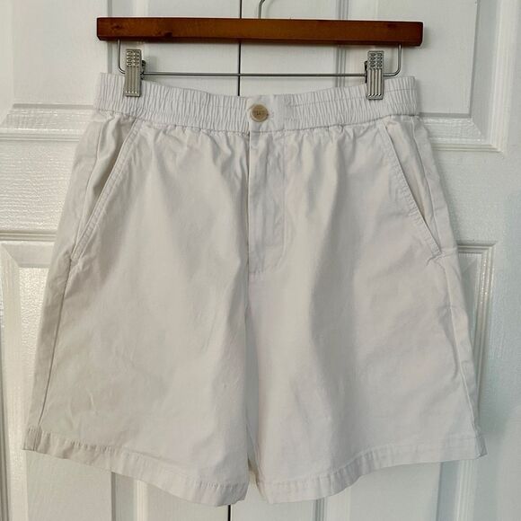 ZARA Shorts Off White Cotton Denim Bermuda Shorts Size S - Picture 1 of 5